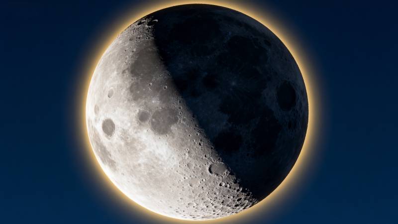 月相半明半暗图片