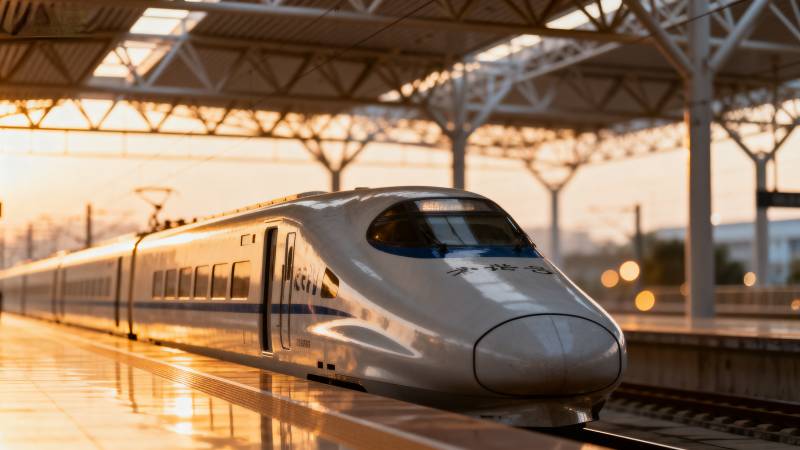 高速列车进站图片