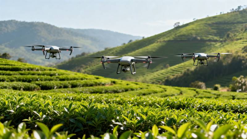 无人机茶园巡检图片