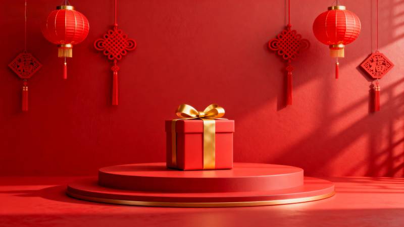 红礼盒迎新春图片