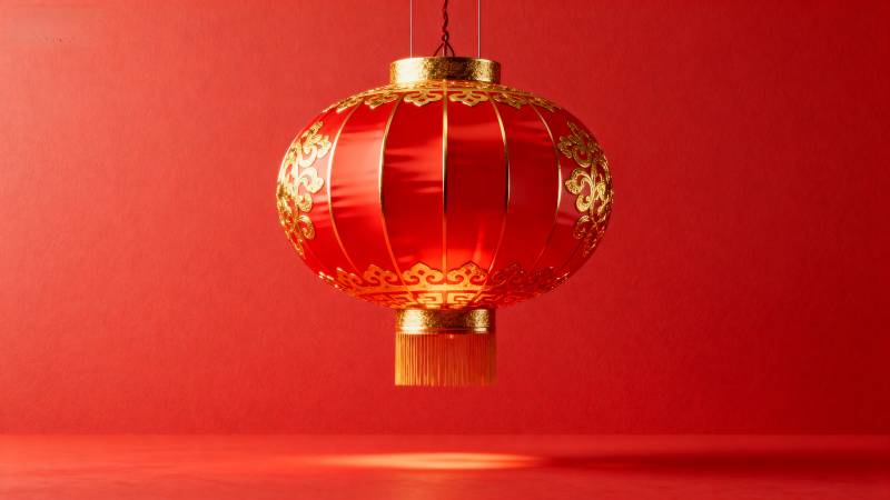 红灯笼迎新春图片
