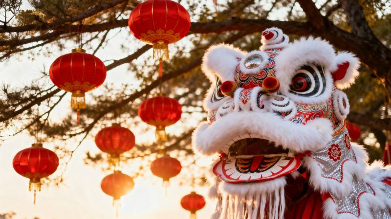 舞狮迎新春图片