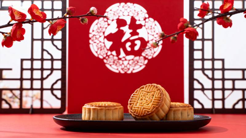 中秋月饼贺团圆图片