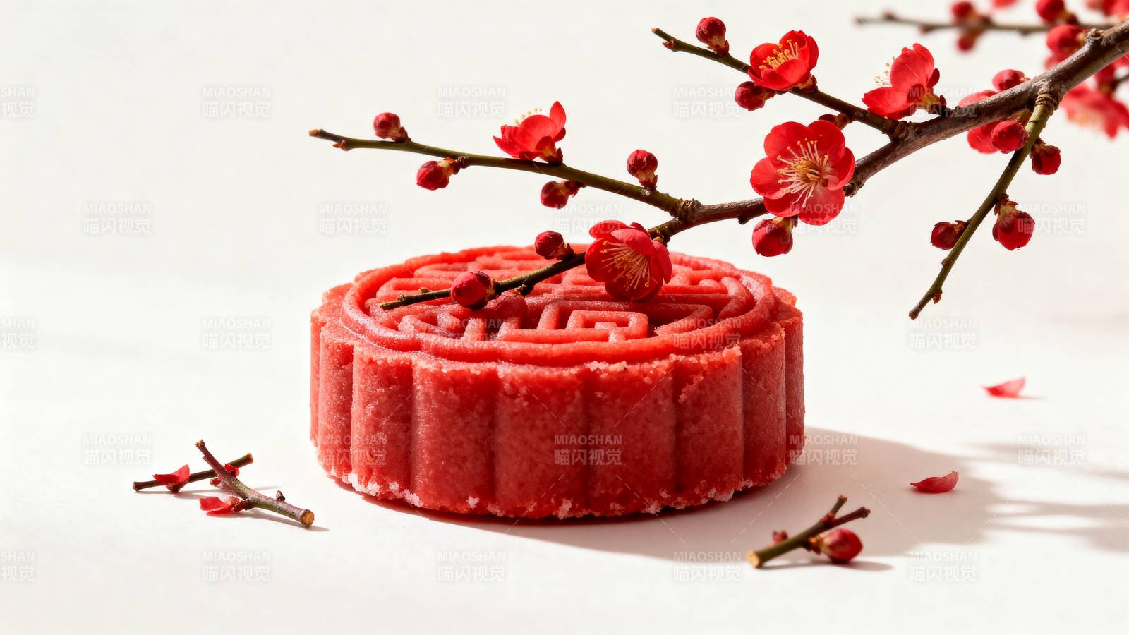 红梅映月餅图片