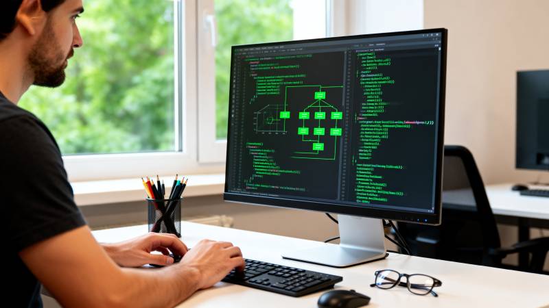 程序员专注编码图片