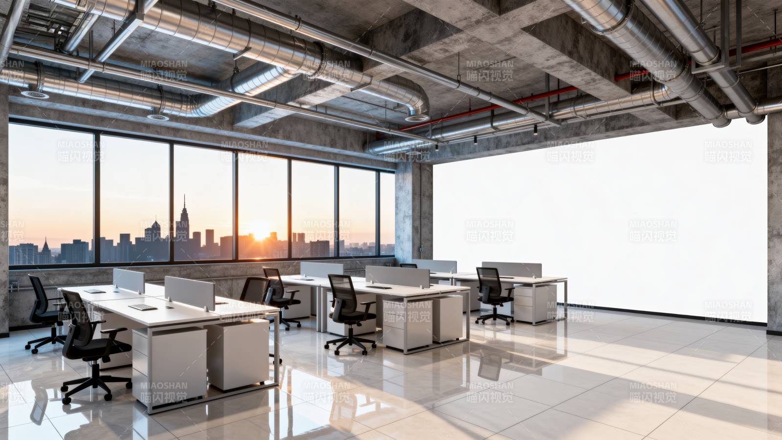 现代办公室全景图片