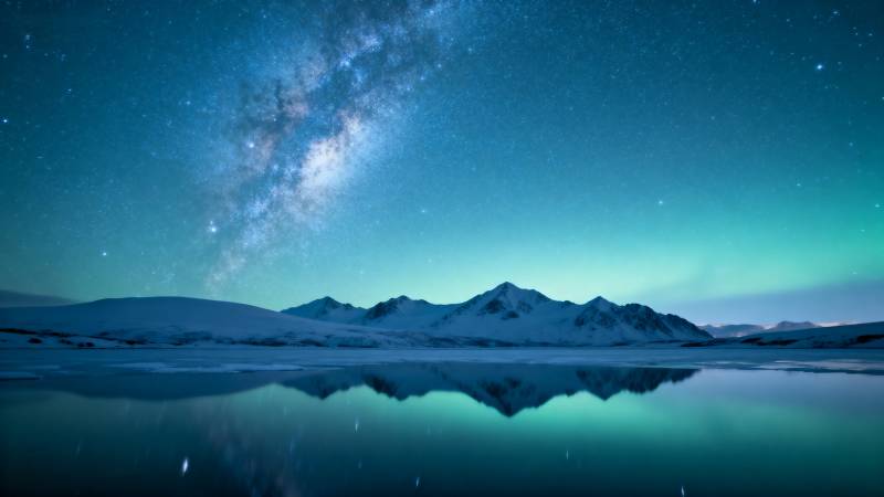 星河映雪峰图片