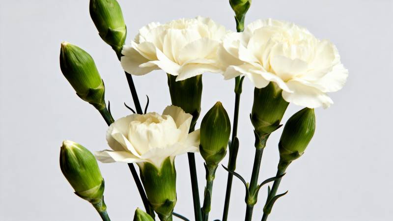 洁白康乃馨绽放图片