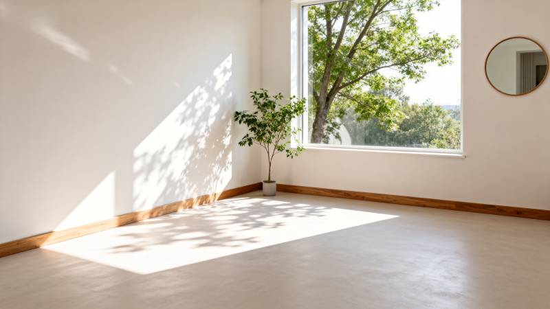 阳光洒满的空房间图片