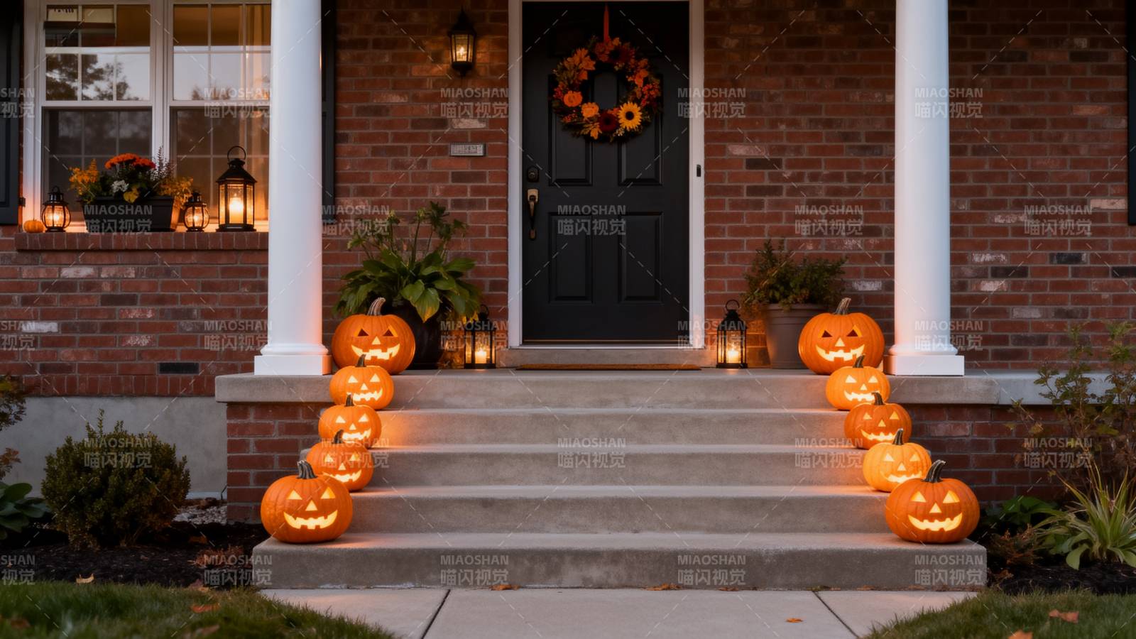 南瓜灯迎万圣节图片