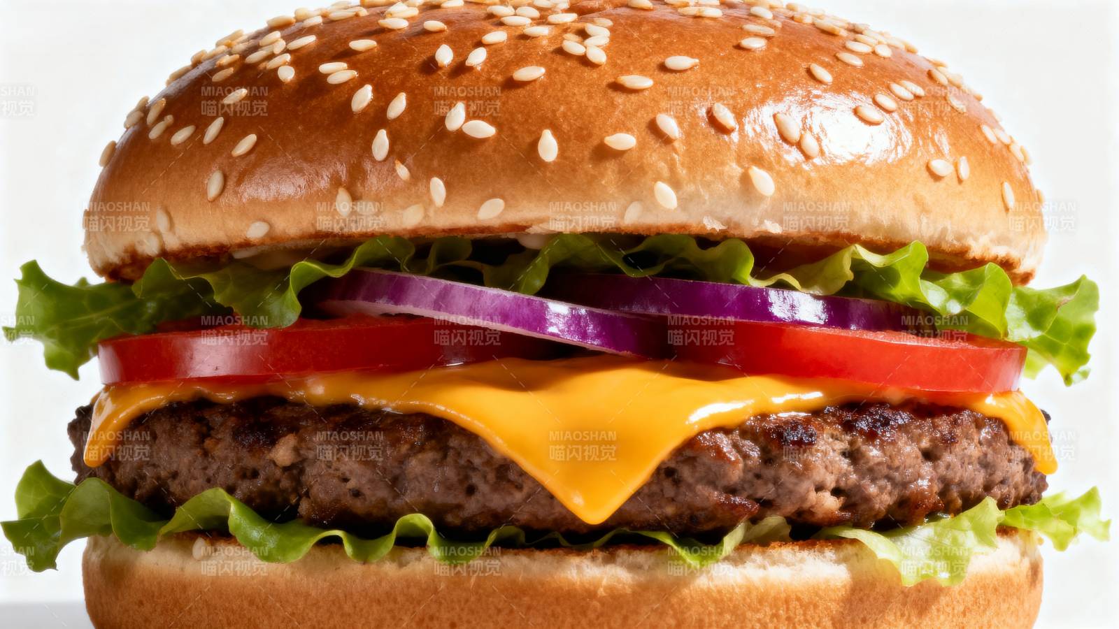 美味汉堡特写图片
