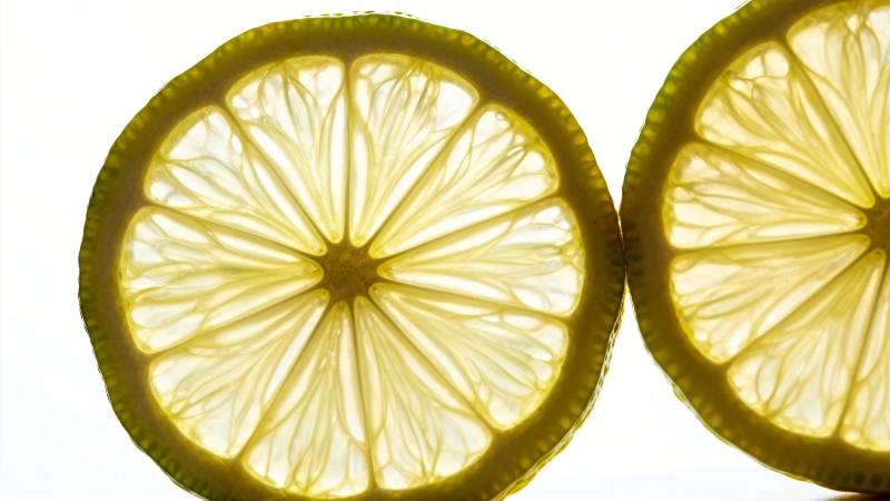 柠檬切片特写图片