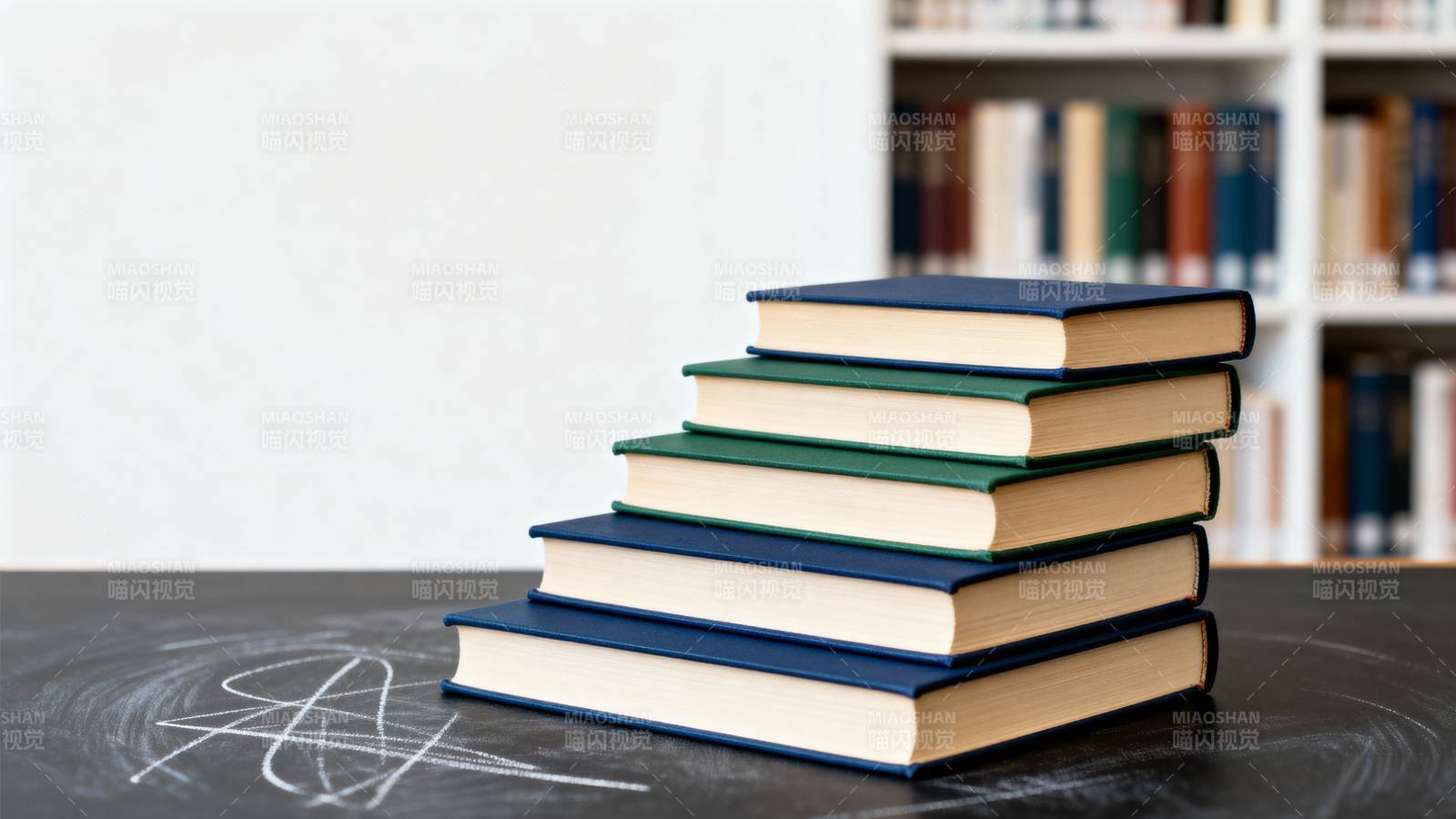 书堆与数学符号图片