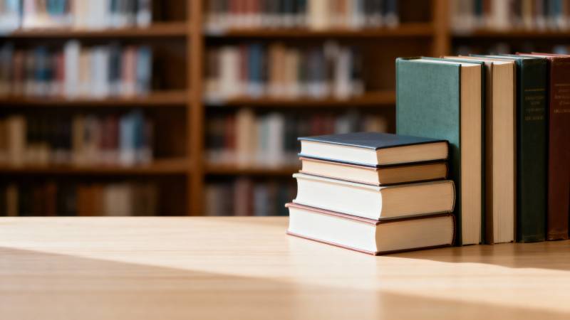 书桌上的静谧书香图片