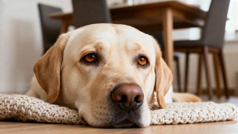 黄狗安静躺卧图片