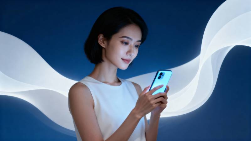 优雅女性手持手机图片