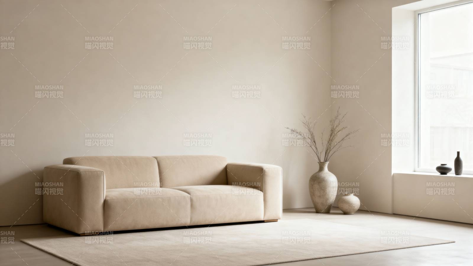 简约米色沙发客厅图片