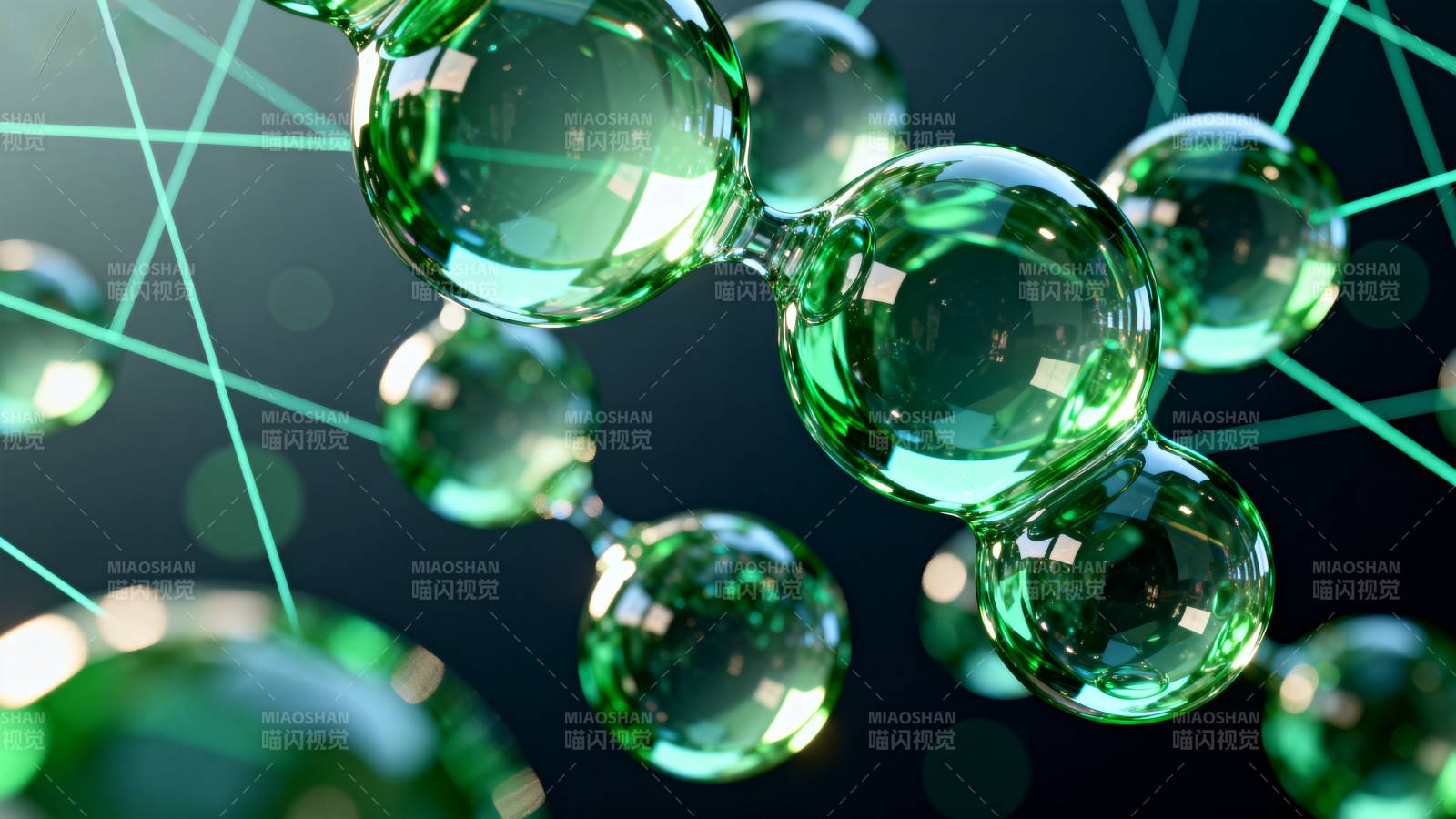 绿色分子结构图图片