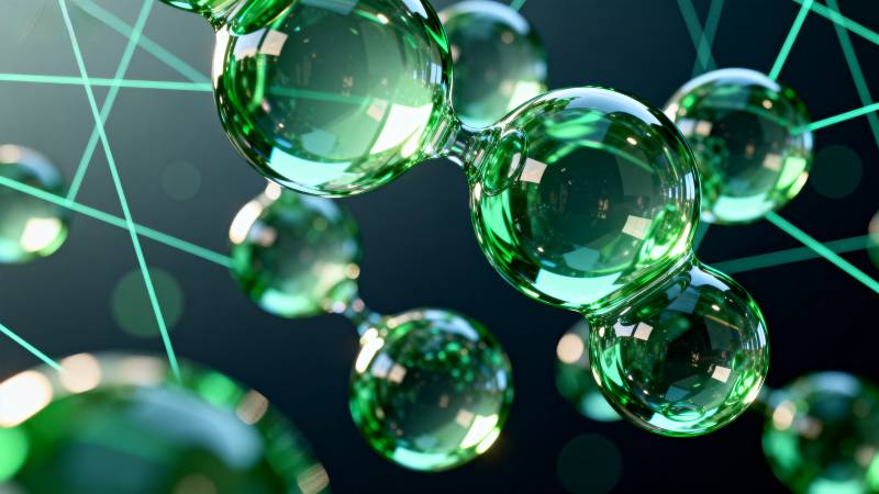 绿色分子结构图图片