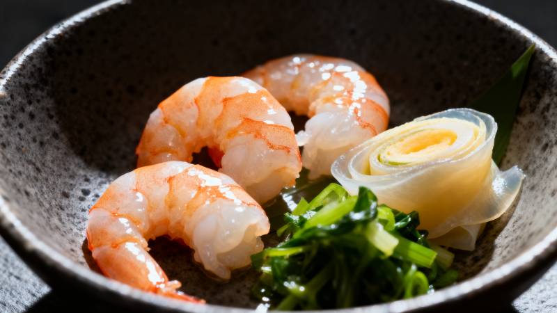 鲜虾配菜精致摆盘图片