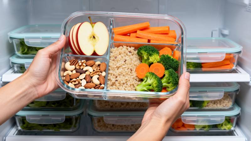 健康餐盒准备中图片