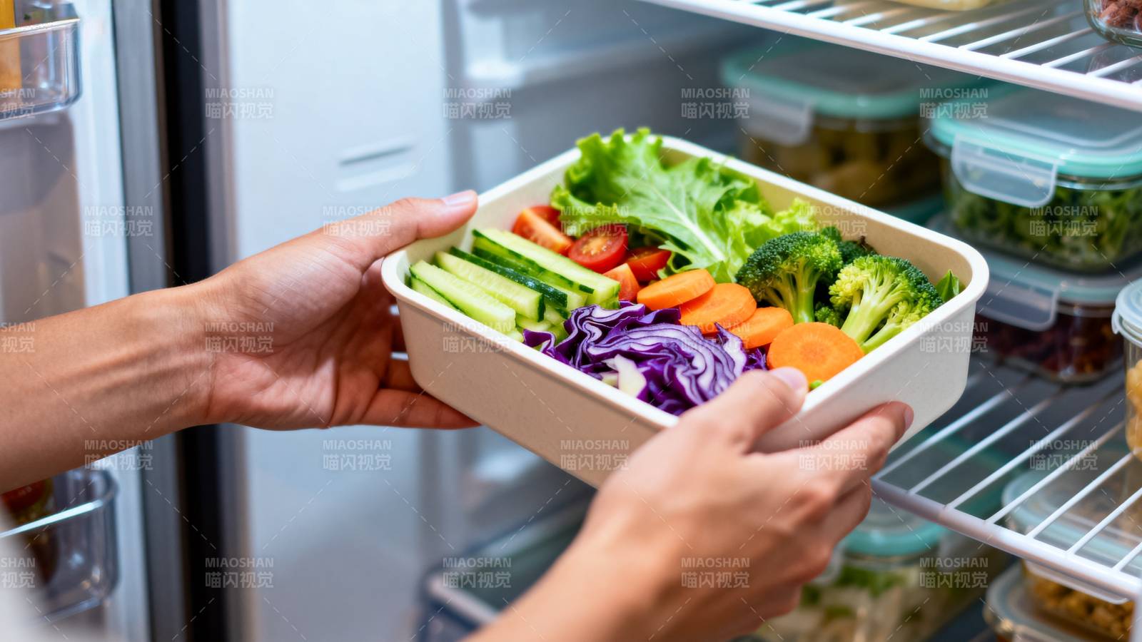 新鲜蔬菜入冰箱图片