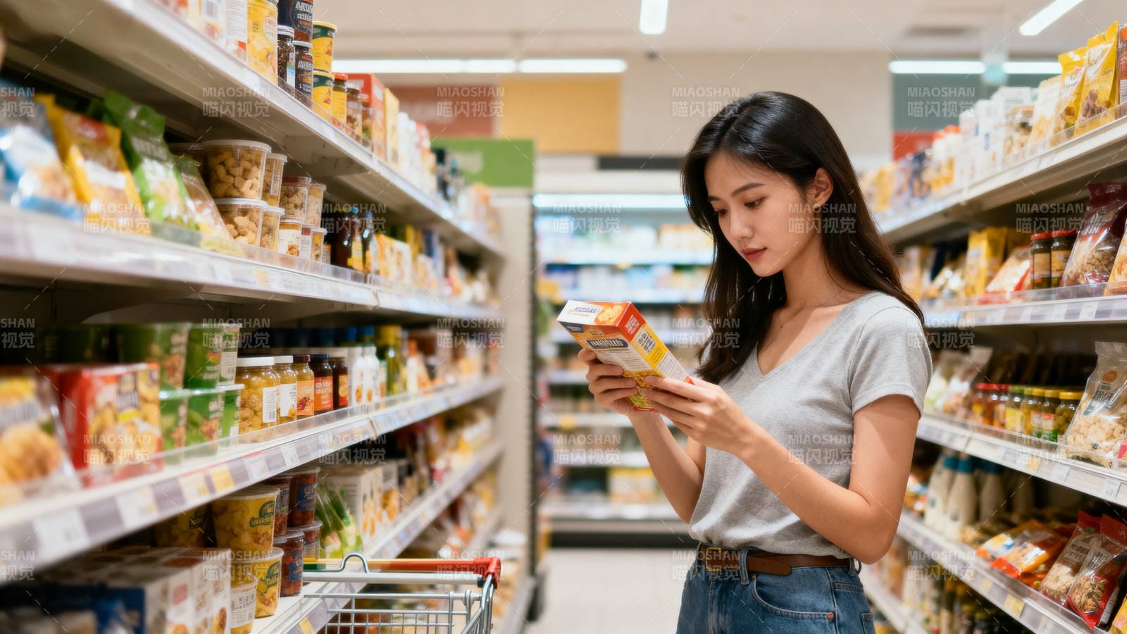 超市购物选商品图片