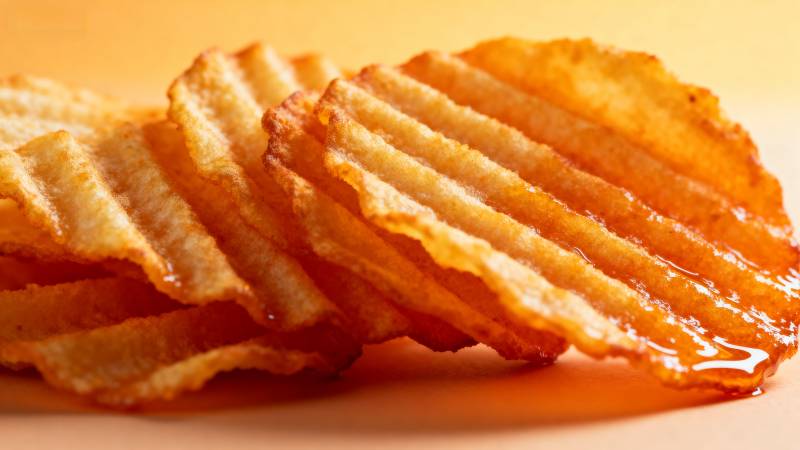 波浪薯片特写图片