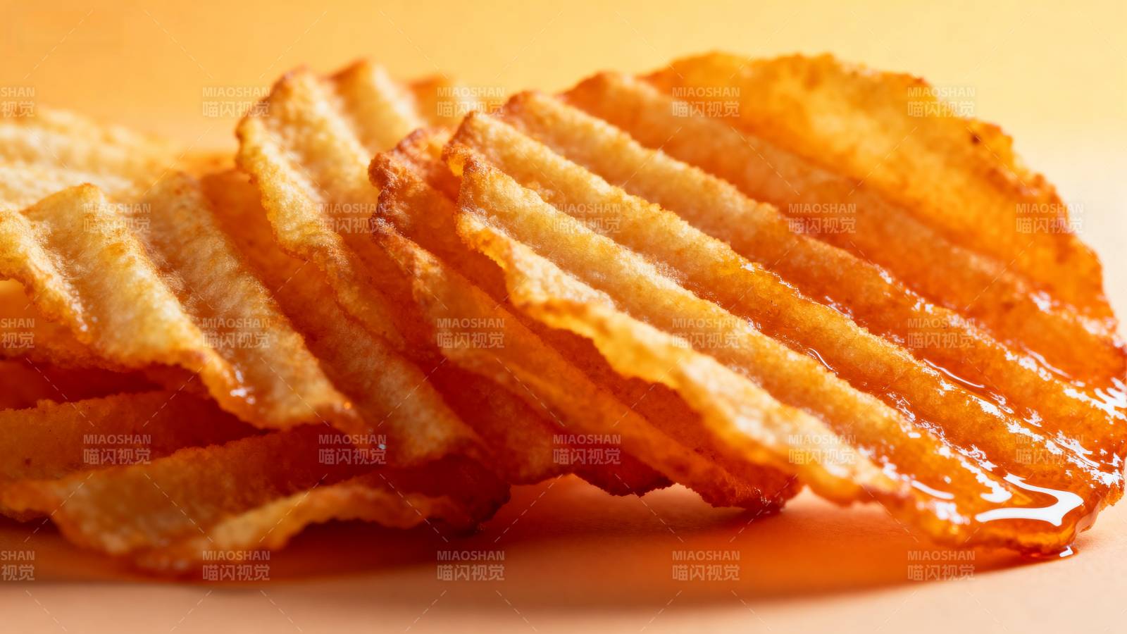 波浪薯片特写图片