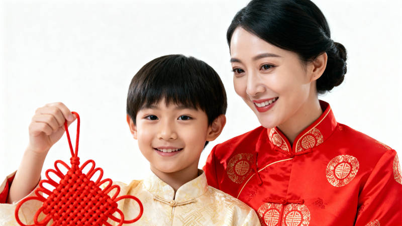 母子共庆新春图片