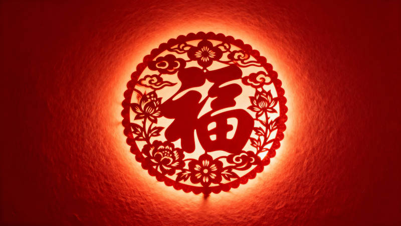 福字剪纸迎新春图片