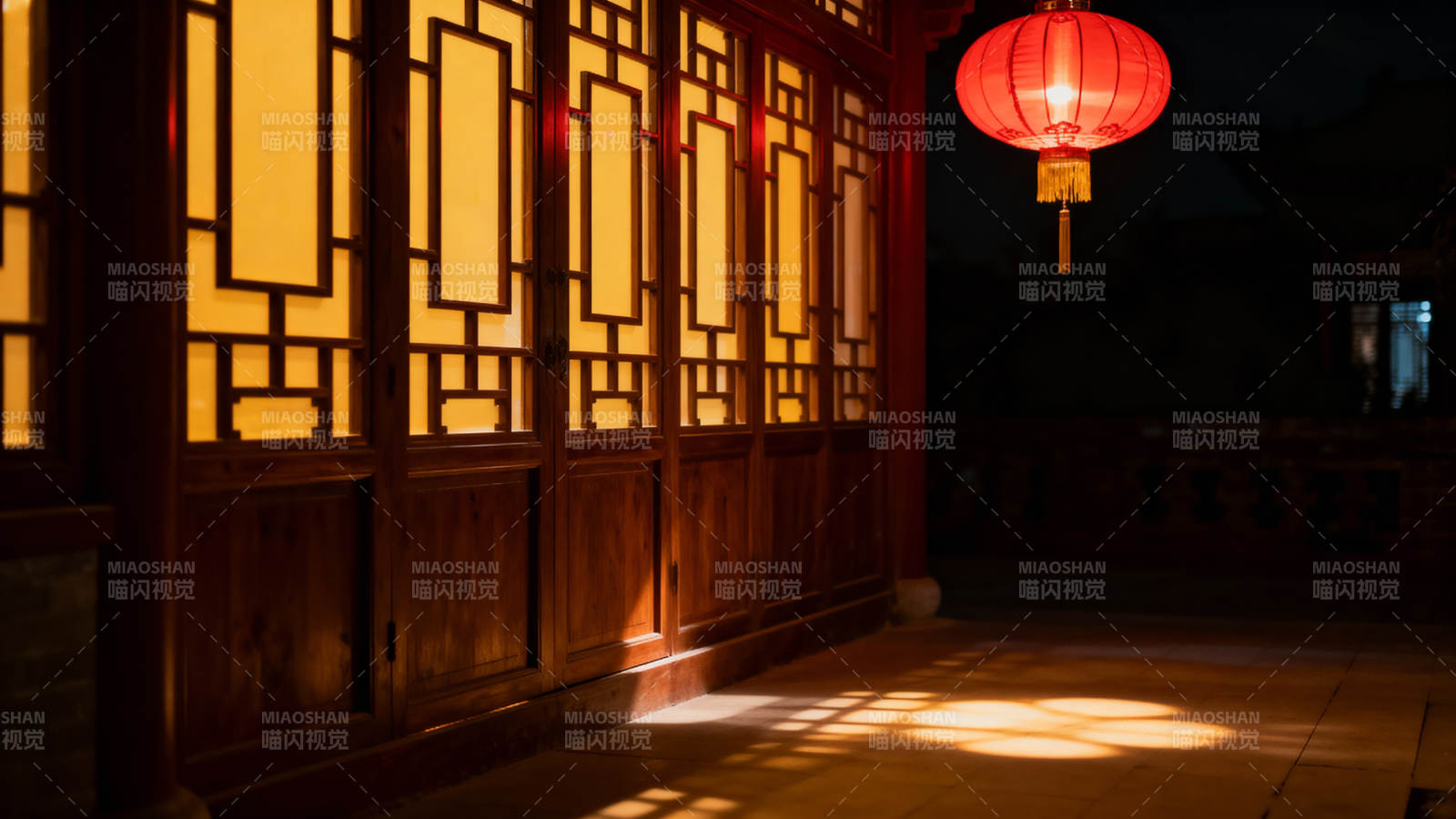 古韵廊灯影图片