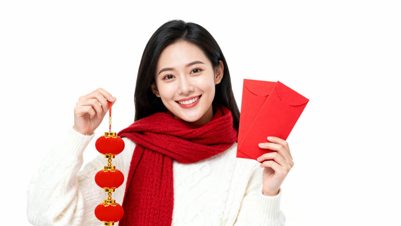 新年喜庆 红灯笼与红包图片