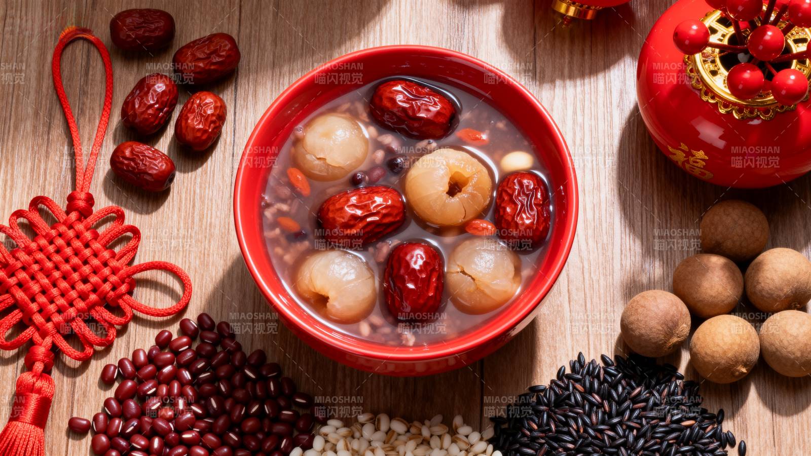 八宝粥食材摆盘图片