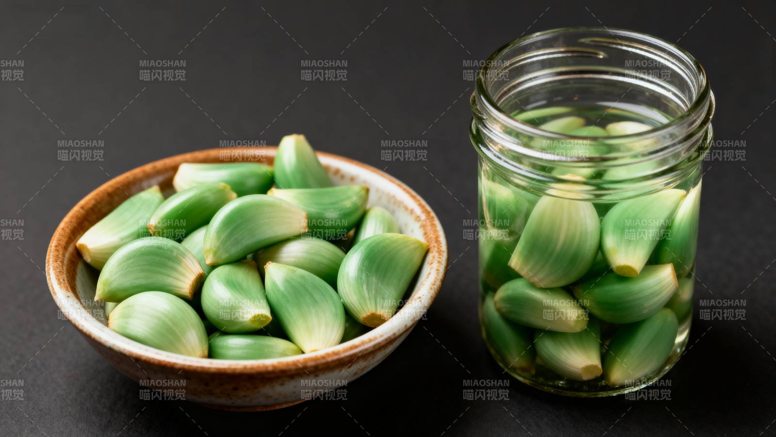 青蒜头腌制展示图片