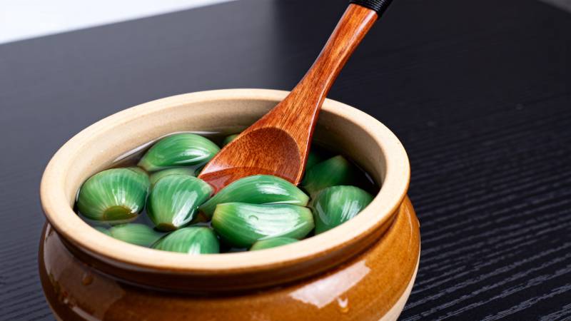 青豆汤配木勺图片