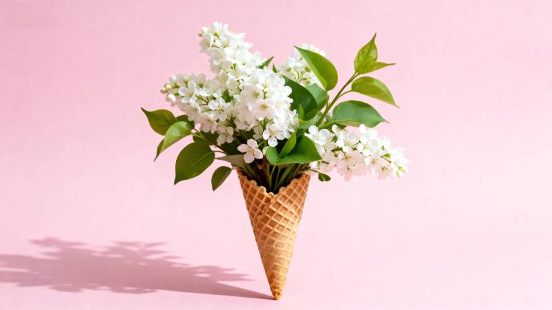 花束冰淇淋锥图片