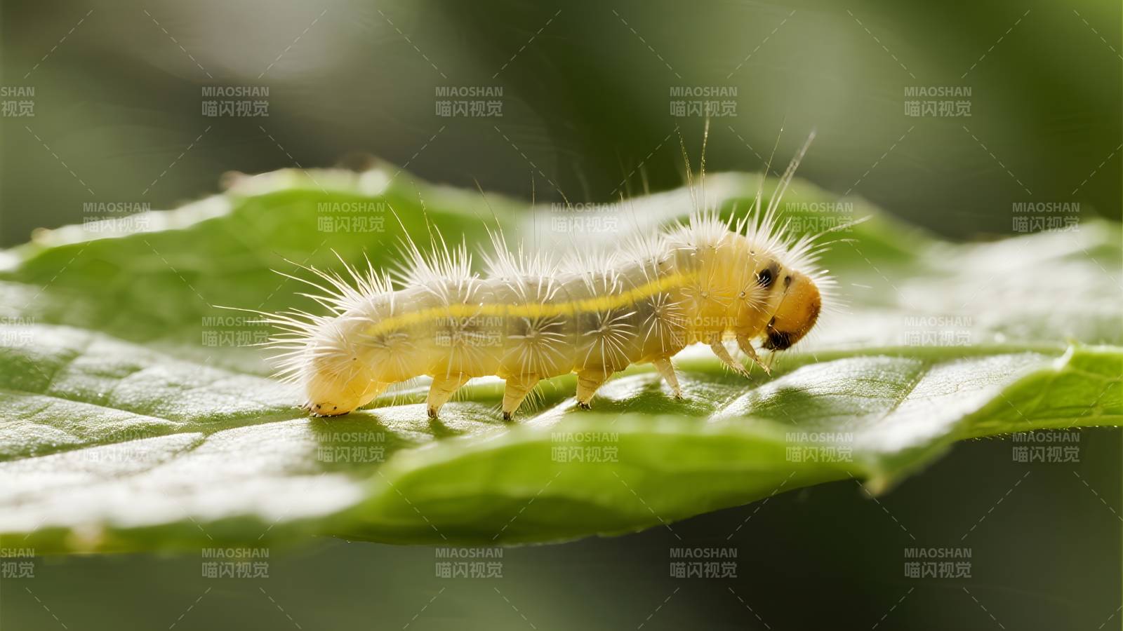 毛毛虫啃叶图片