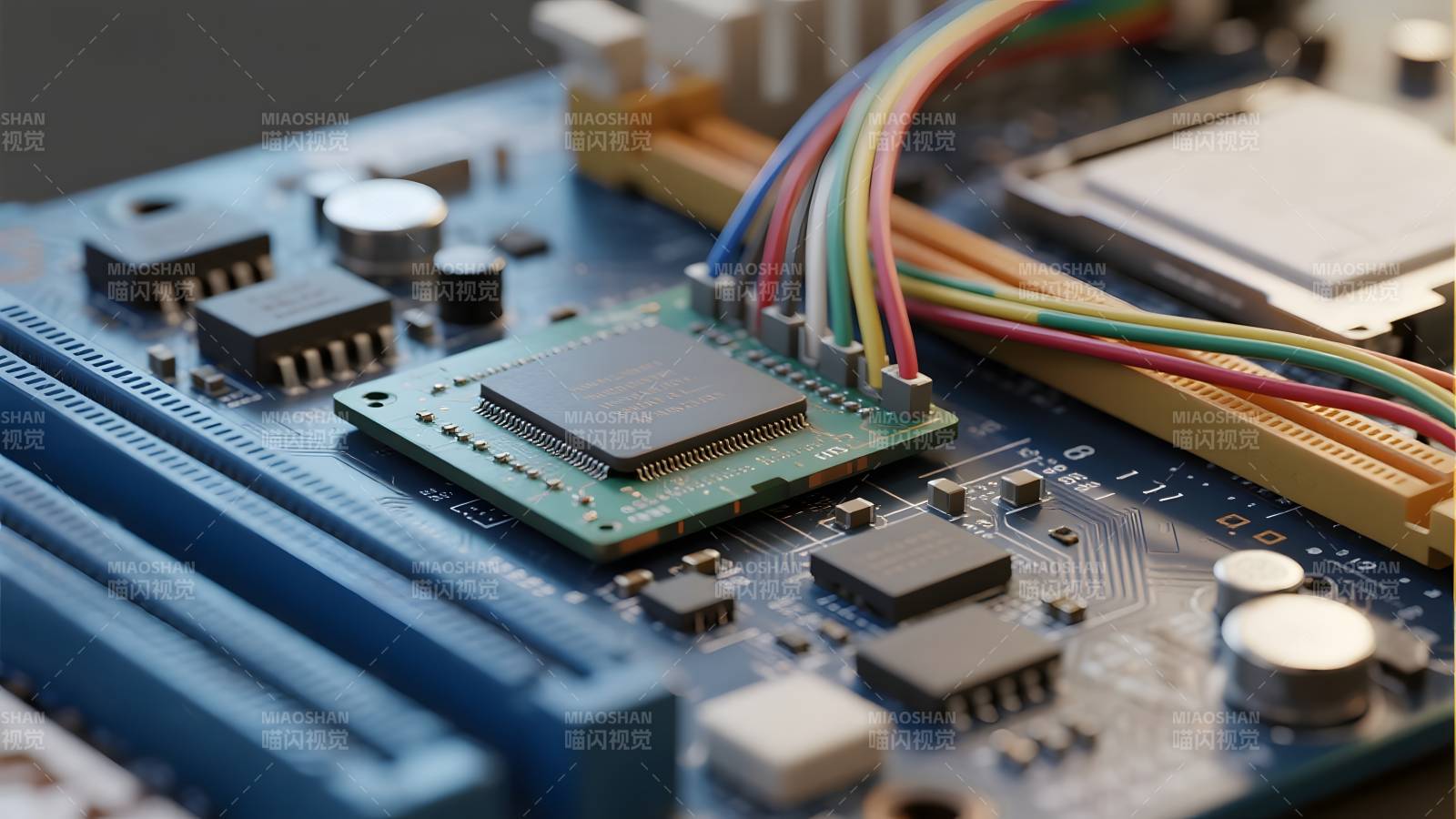 电路板芯片特写图片