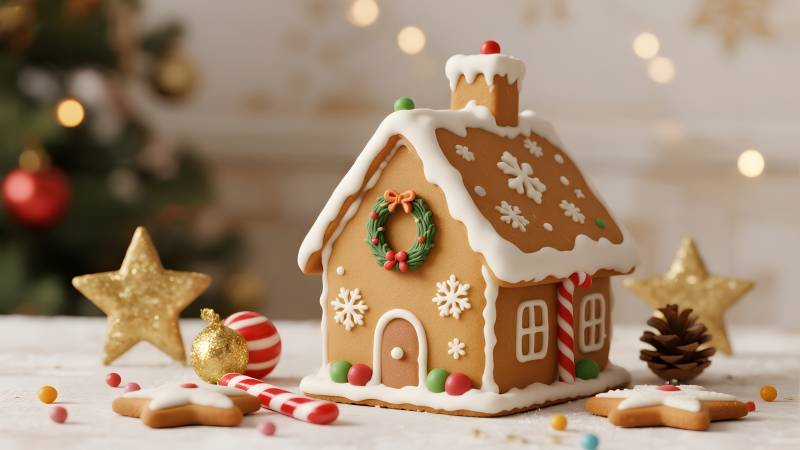 圣诞姜饼屋图片