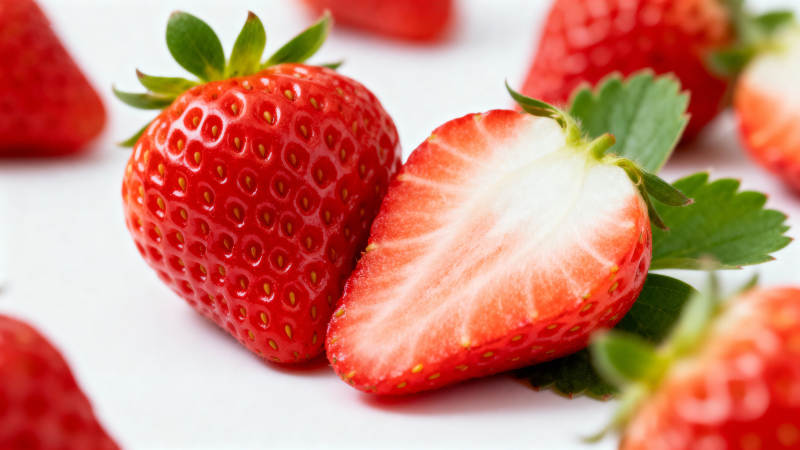 新鲜草莓特写图片