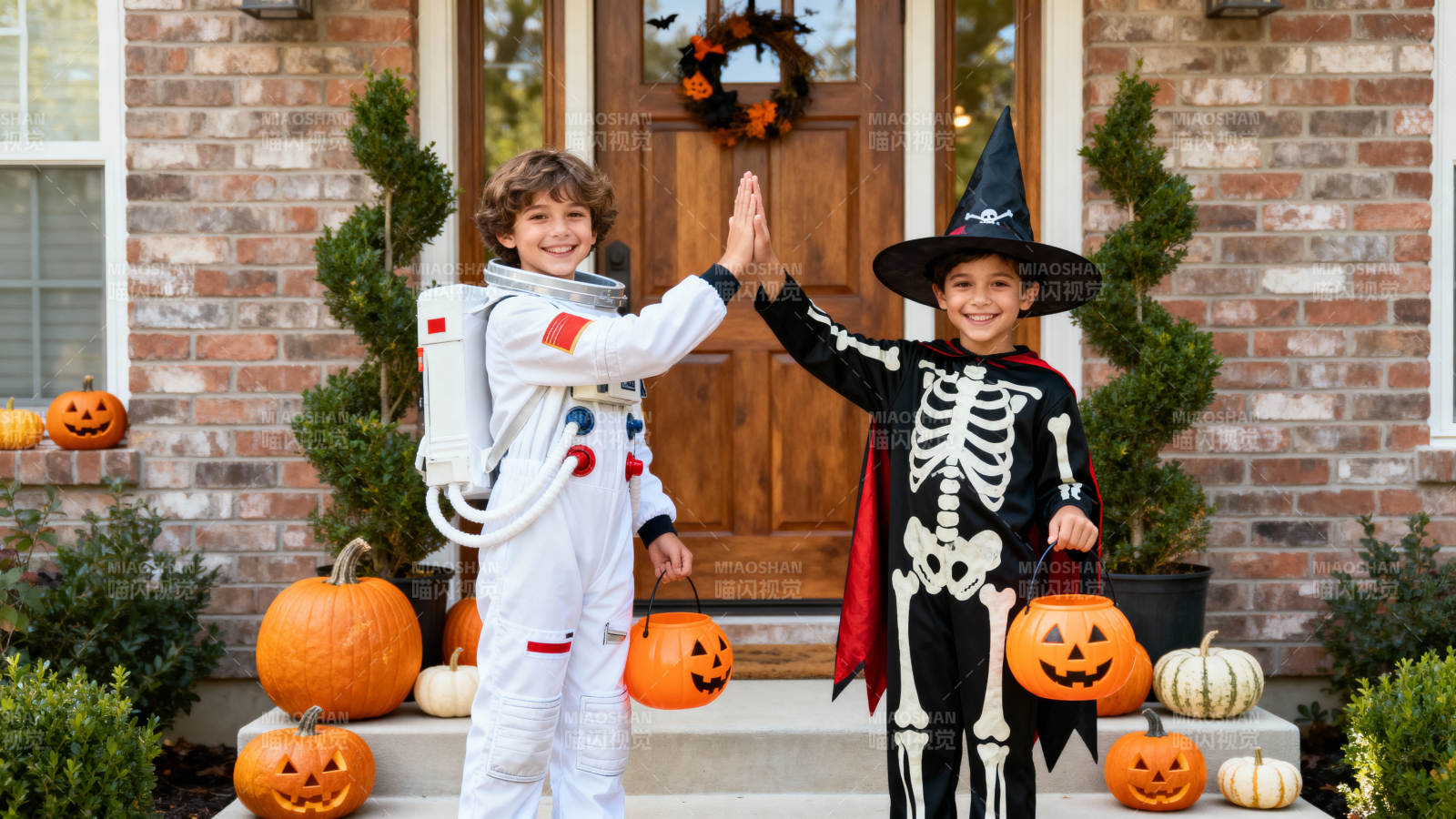 万圣节欢乐合影图片