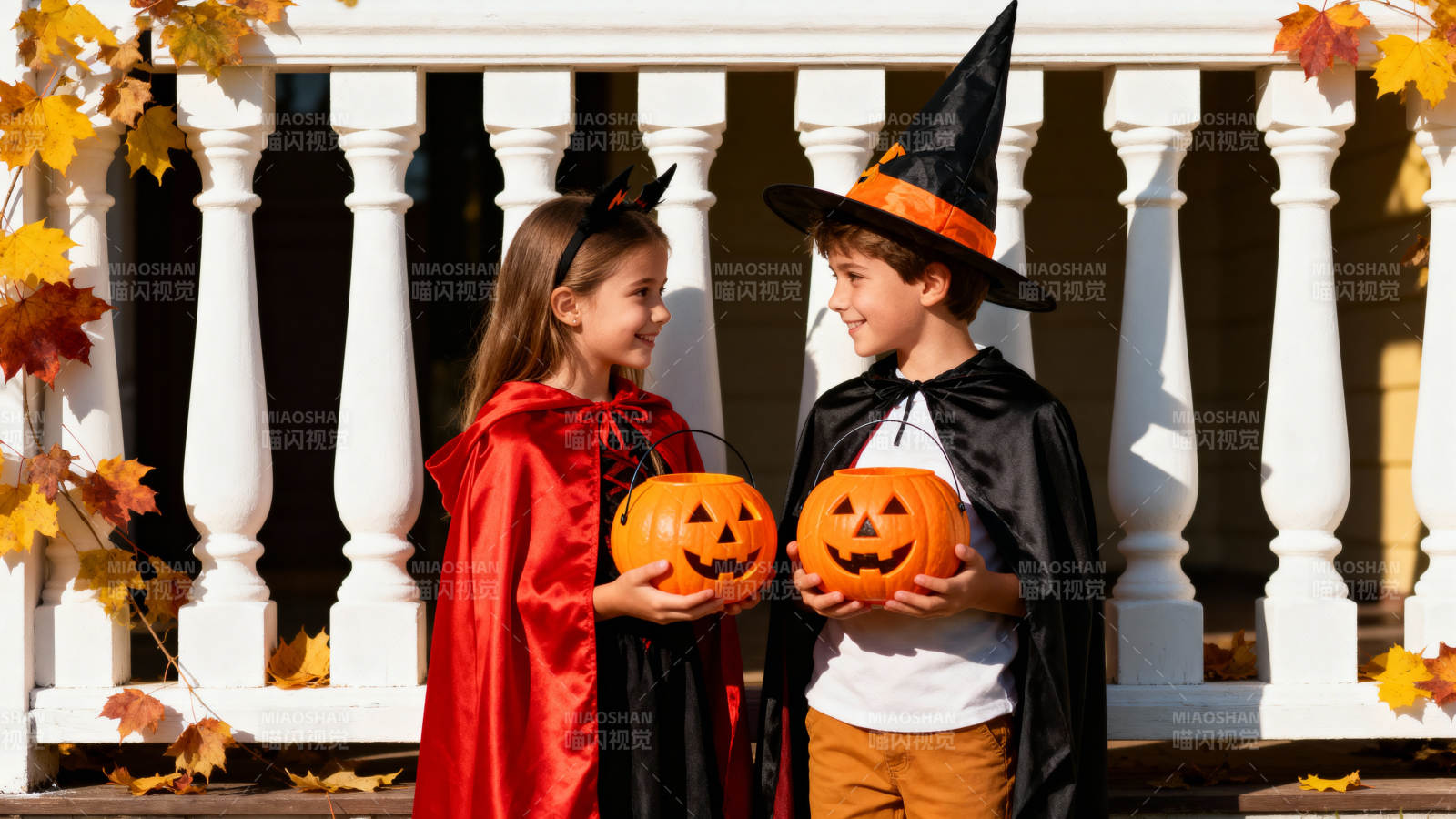 万圣节小巫师与女巫图片