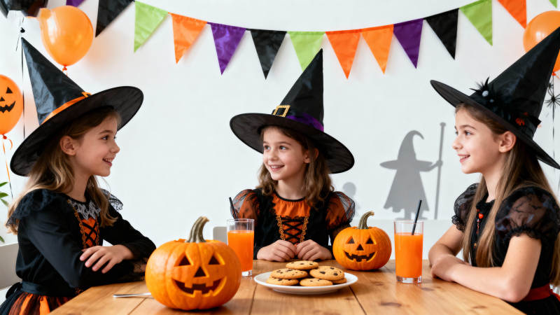万圣节小女巫聚会图片