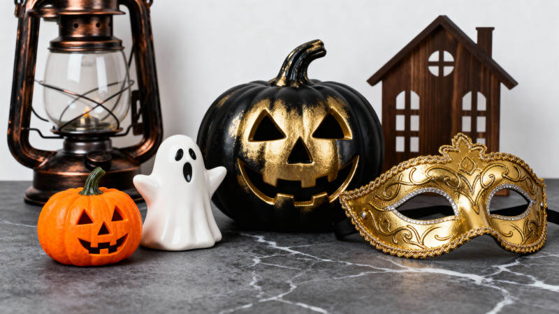 万圣节装饰品摆拍图片