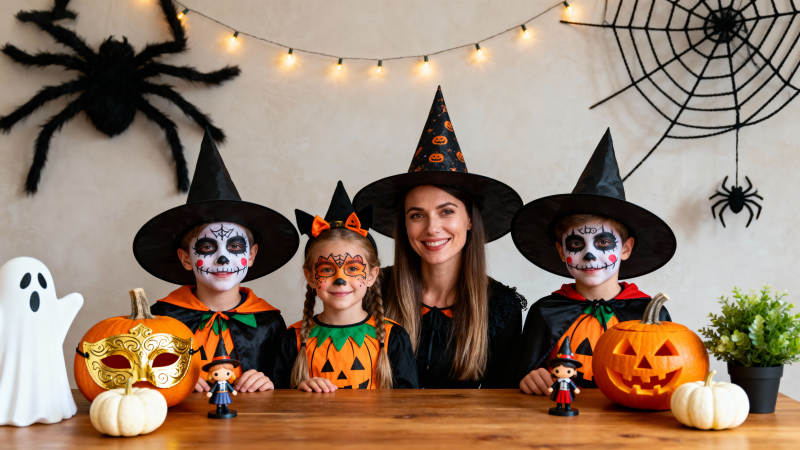 万圣节家庭合影图片