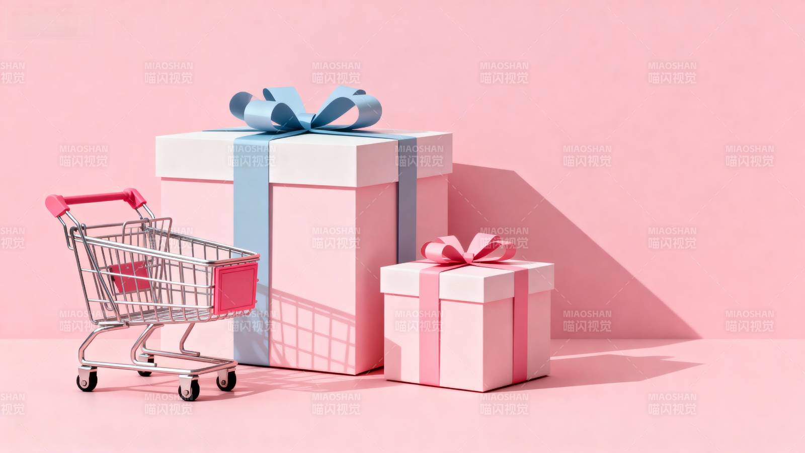 购物车与礼盒图片