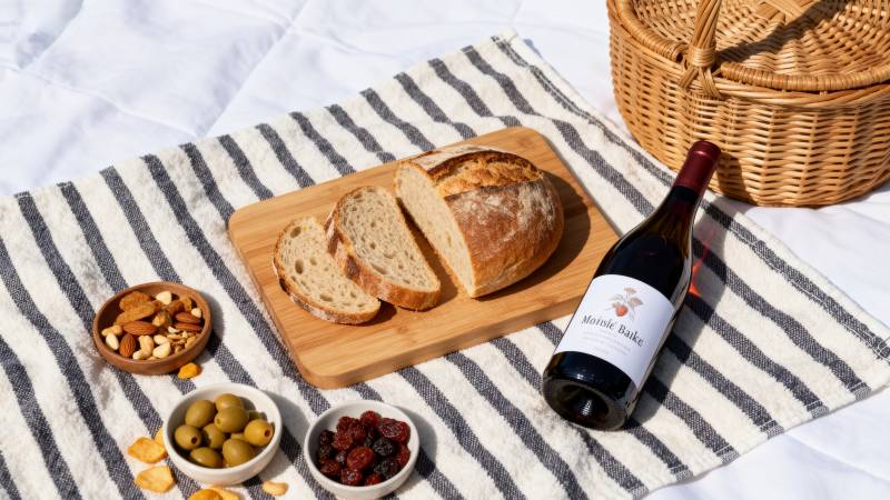 野餐美食与红酒图片