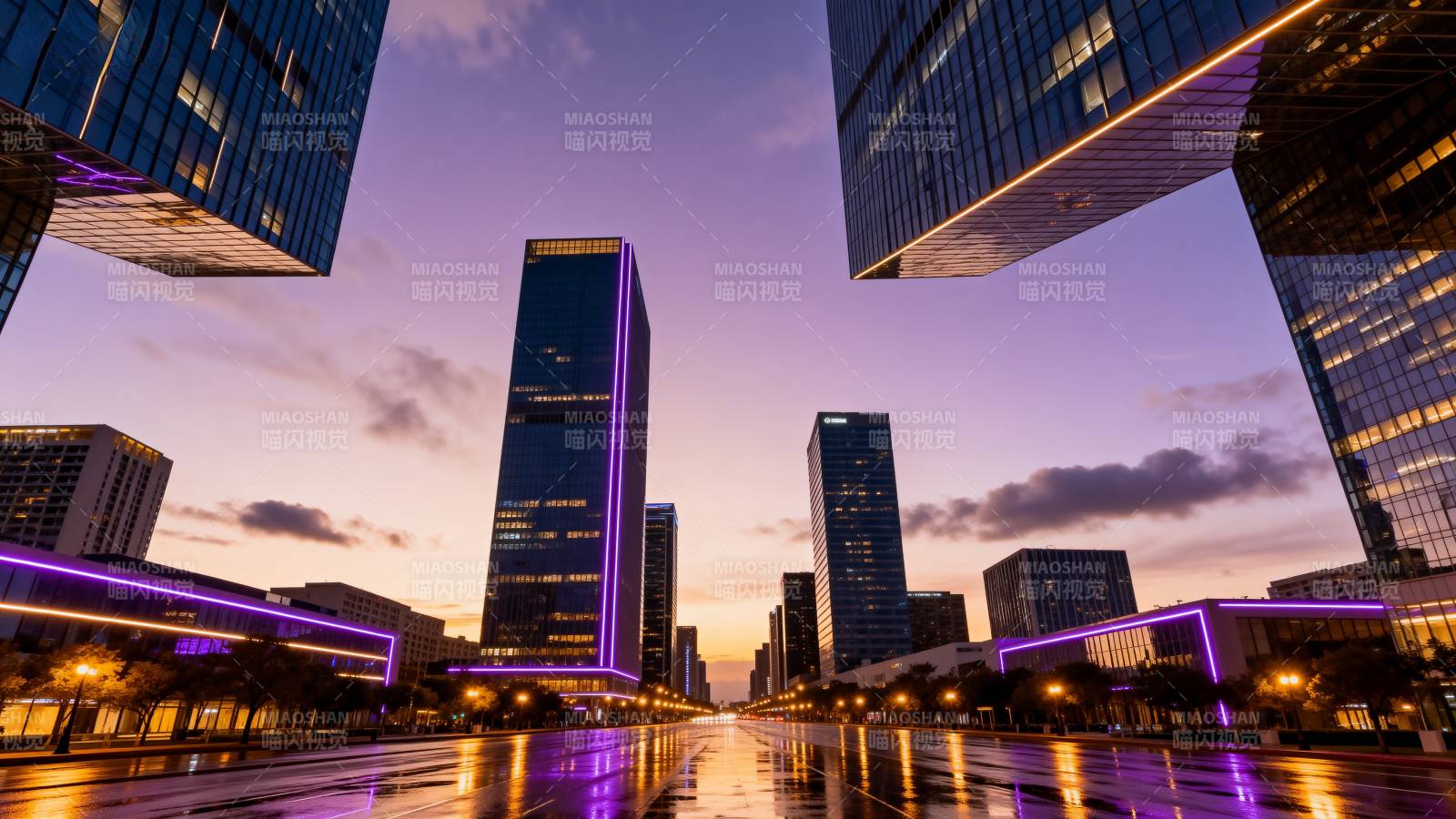 城市夜景璀璨图片