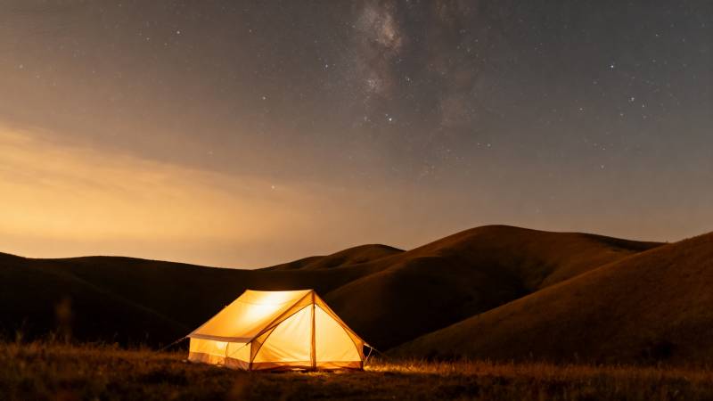 星空下的帐篷图片